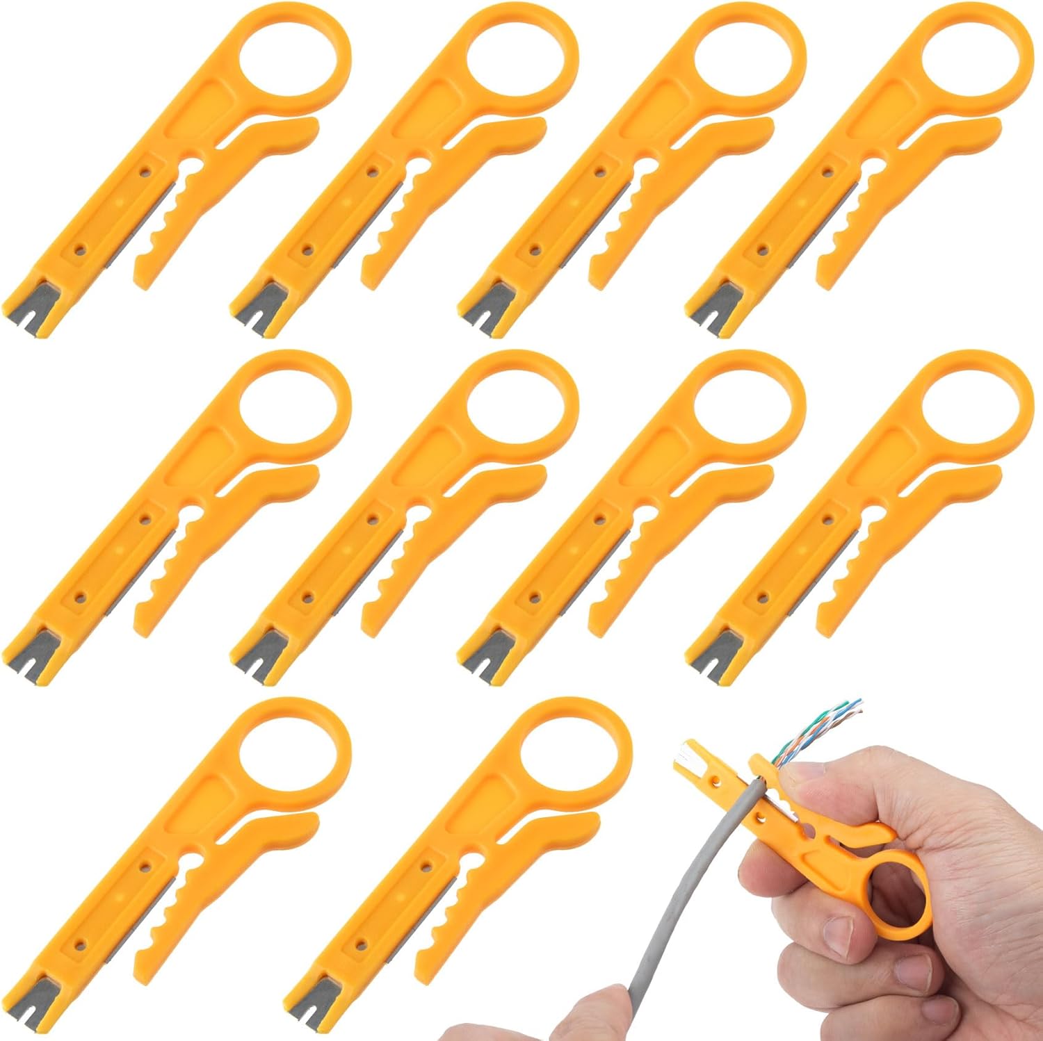 Pipe Cutter Ratchet - 10pcs Wire Stripper with Secure Finger