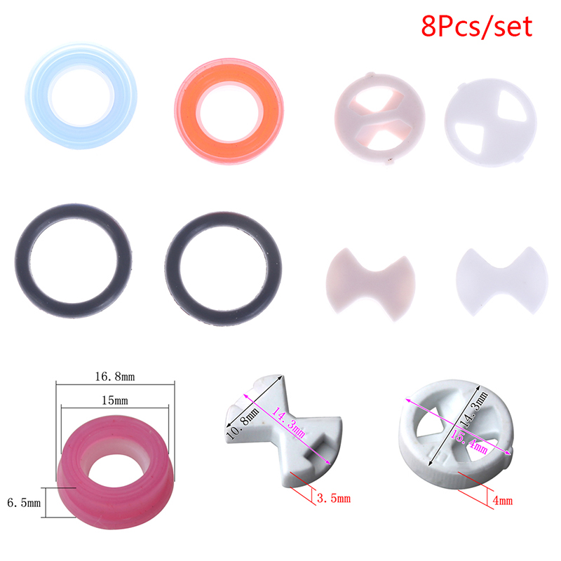 Silicone Tap Washer - 8Pcs Ceramic Disc Washer Set 1/2